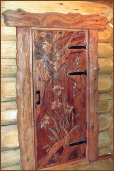 Банная дверь из дерева